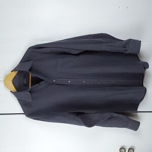 Bugatchi Dark Blue /Gray Mens Soft Modal Long Sleeve Premium Quality Shirt Sz.L